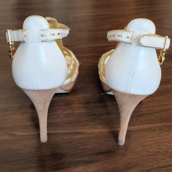 Gold and White Guess Platform Heels - Picture 6 of 7